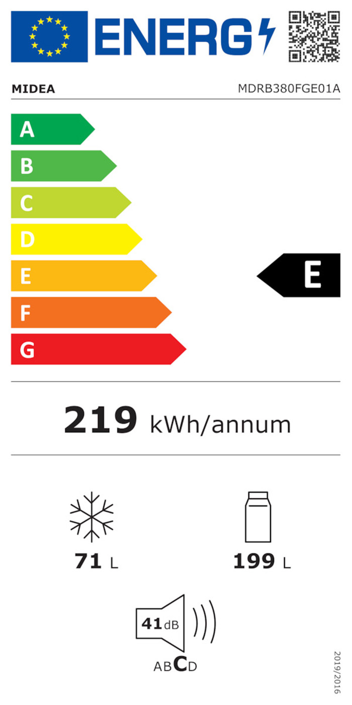 Midea MDRB380FGE01A Psugiokatapsuktis No Frost 180x54.5x62.5cm - 3 ETIS EGuISI